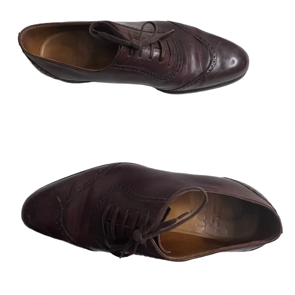 $1700 SAINT CRISPIN'S 564 GE8 Brown Wingtip Oxford Shoe Trees UK 7F